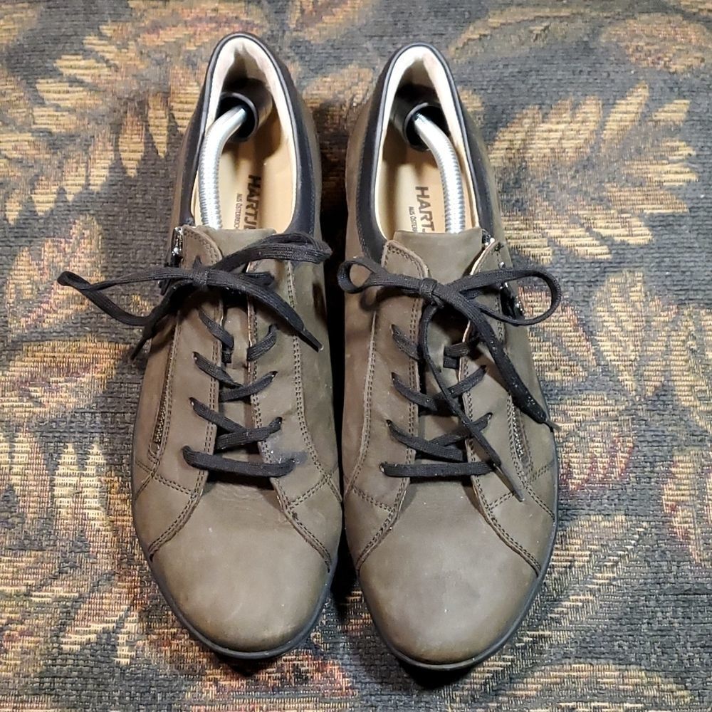 Hartjes XS Casual 2 Zipper Dark Brown Shoes Size 6.5